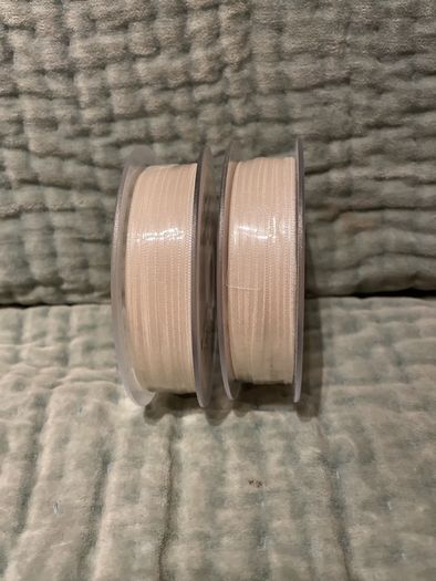 Double Satin Ribbon in Ivory - 3mm - 2x100m rolls