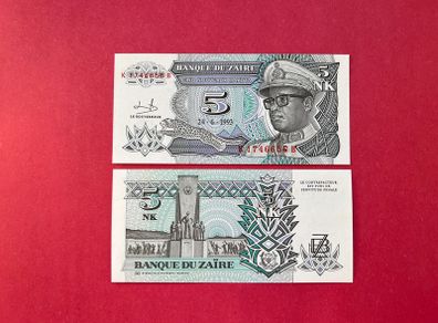 Zaire   5  Makuta  1993  Pick  48a    ( Uncirculated )