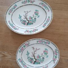 Pair of Vintage Arklow Pottery Famel Rose Serving Platters: 1973