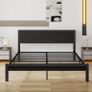 King Size Bed Frame with Storage Wooden Headboard Image 7
