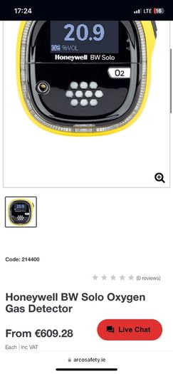 Honeywell BW Solo Oxygen Gas Detector
