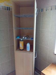 Floor standing swivel mirror cabinet