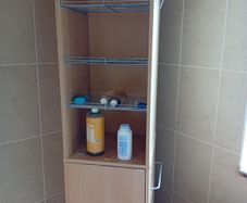 Floor standing swivel mirror cabinet