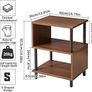 3 Tier Side End Table, Wooden Bedside Table, Modern Sofa Side End Table for Living Room/Bedroom/Small Space, Brown+Black Legs, Image 2