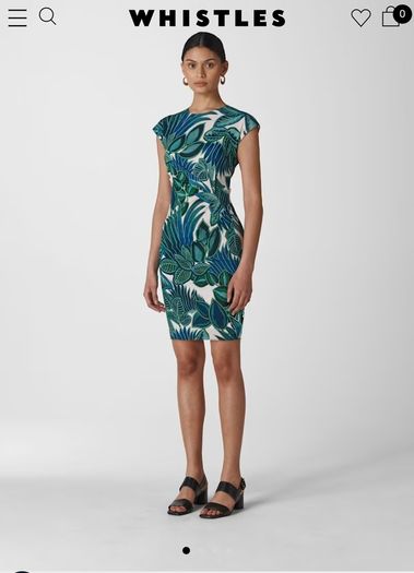 Whistles Palm Print Dress  - Size 8