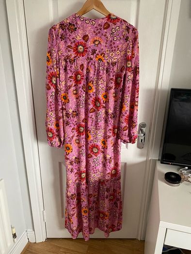 Ladies boho style pink floral dress