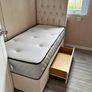 New 3ft Single Divan Beds. Stylist Headboard Options. Optional Drawers Storage And Tufted Memory Foam Mattresses Instock Image 2