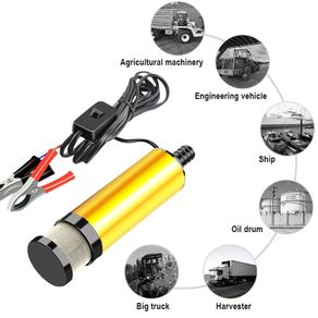 New 38mm Electric Car Oil Pump 12V For Pumping Diesel Oil Water Fuel Transfer Pump 12L/min Submersible Aluminum Alloy Shell