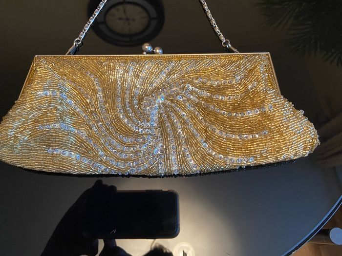 Gold Beaded Clutch