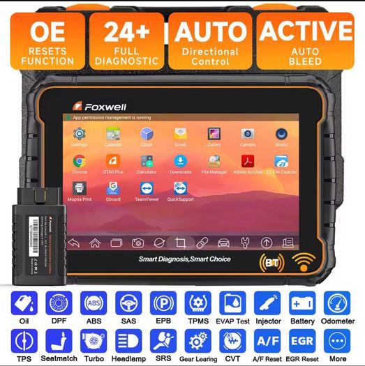 Bluetooth FOXWELL GT60 OBD2 Diagnostic Tool Full System Active Test Car Code Reader 24 Reset Service Professional OBD 2 Automotive Scanner