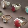 Antique Handmade Mix Brass with Mix Stone Glass Rings Lot Of 15 Image 5
