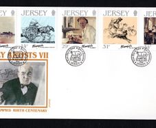 1986 Jersey The 100th Anniversary of the Birth of Edmond Blampieds Commemorative Stamps First Day Cover (FDC)
