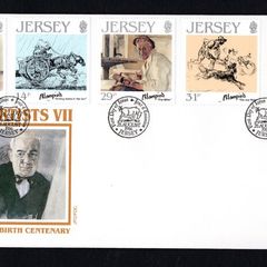 1986 Jersey The 100th Anniversary of the Birth of Edmond Blampieds Commemorative Stamps First Day Cover (FDC)
