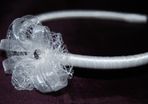 Handmade white satin hairband