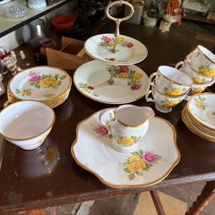 Royal Tara Yellow Rose china set