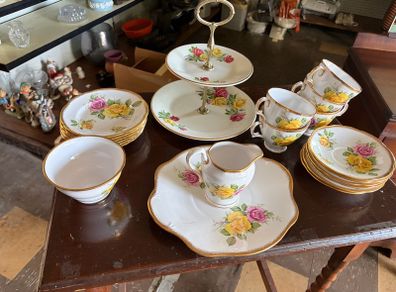 Royal Tara Yellow Rose china set