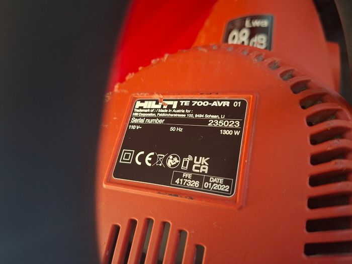 Hilti TE 700-AVR Sds Max Breaker 110v "Serviced"