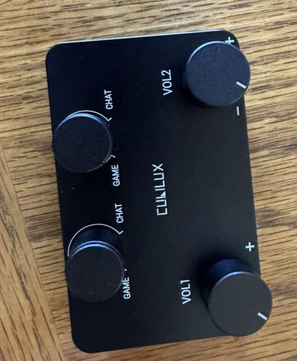 Cubilux AM J5 Game Audio & Chat Mixer For Switch, Xbox, PS5/PS4, PC & Discord | Dual Headphone Output, Game/Voice Balance Control