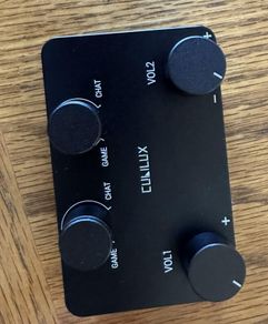 Cubilux AM J5 Game Audio & Chat Mixer For Switch, Xbox, PS5/PS4, PC & Discord | Dual Headphone Output, Game/Voice Balance Control