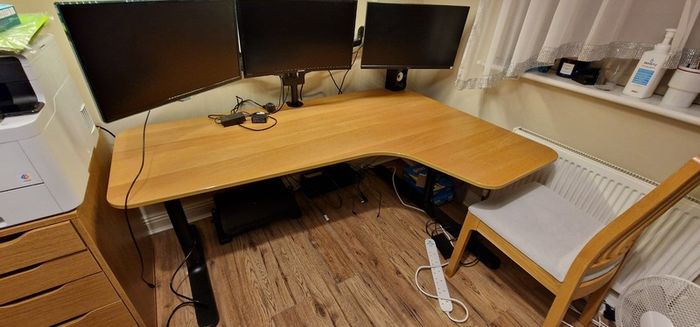 L-shaped / Corner Office Desk + Drawer Unit