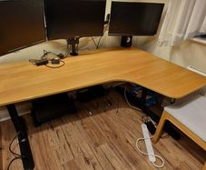 L-shaped / Corner Office Desk + Drawer Unit