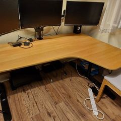 L-shaped / Corner Office Desk + Drawer Unit