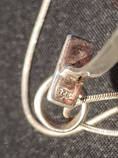 Stunning Sterling Silver Polished Agate Geometric Pendant set