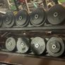 Iron Commercial Dumbbell Set Pairs 2.5 to 37.5kg & 2 Racks Image 2