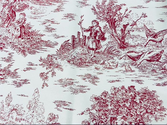 French Toile De Jouy Table Lamp