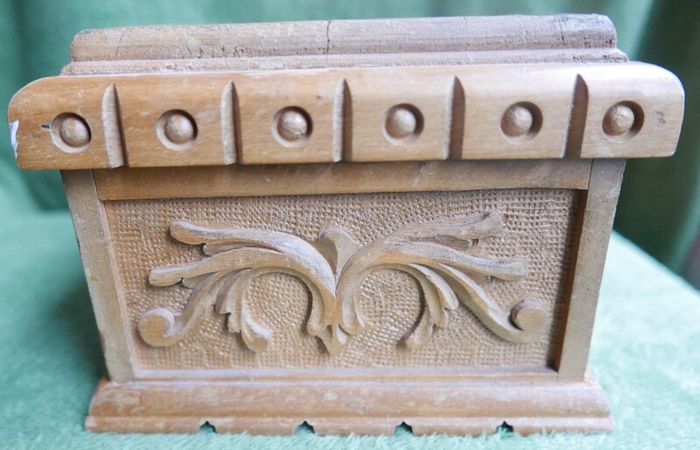Vintage Personalized secret locking jewelry box . Large wooden puzzle box . Locking watch box