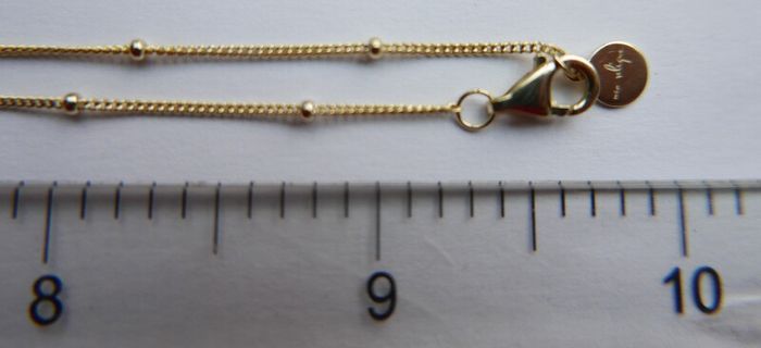 Vintage Sterling Silver 925 Gold Plated Moon Pendant Necklace length 20" - 6,1g