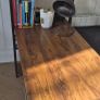Rustic Brown Computer Desk with 3 Shelves Image 3