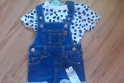 Stacey solomon baby denim dungaree shorts with t shirt