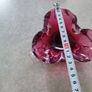 Cranberry pink art glass ashtray Murano style layered glass. Image 5