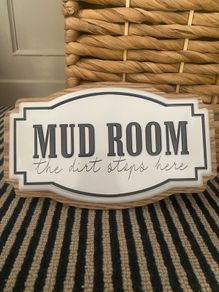 New wood and metal Mud Room sign