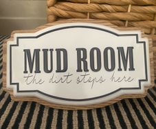 New wood and metal Mud Room sign
