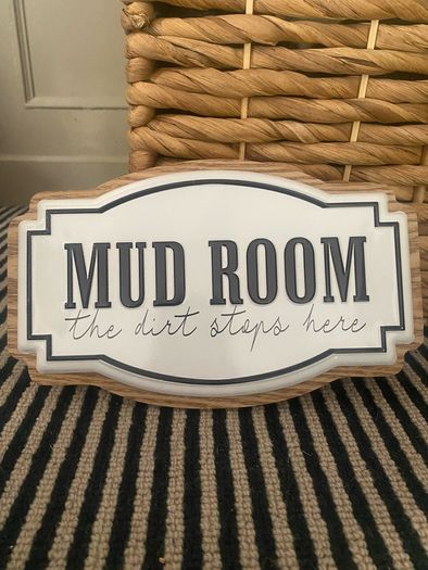 New wood and metal Mud Room sign