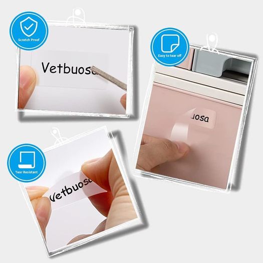 Label Maker Cable Tape, Waterproof Stronger Adhesiveness Laminated Label Pinter Paper for D11 Label Maker, Easy to Use (0.5" x 4.3", 60pcs, White)