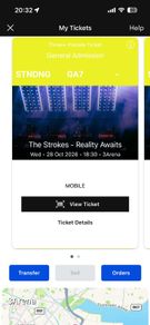 The Strokes standing ticket
