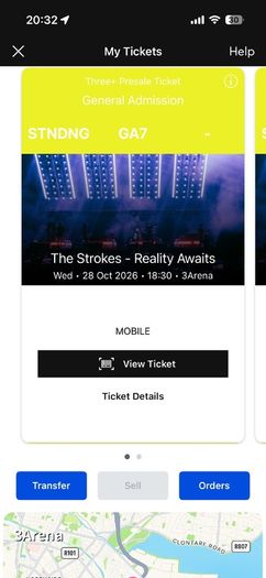 The Strokes standing ticket