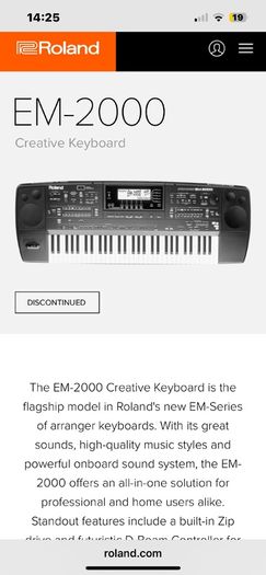 Keyboard Roland Em - 2000