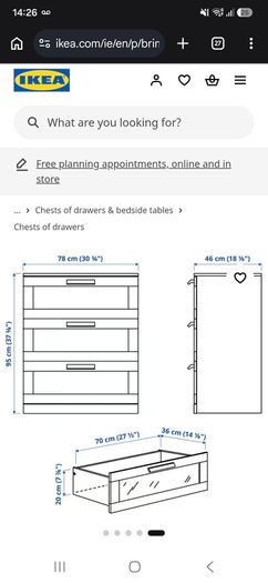 Ikea Brimnes 3 Drawer Chest