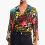 Multi Floral Wrap Long Sleeve Top   Stradivarius, Size M Image 2