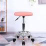 Swivel Rolling Stool Height Adjustable PU Leather Cushion Salon Vanity Massage Office Stool Chair Small Image 2