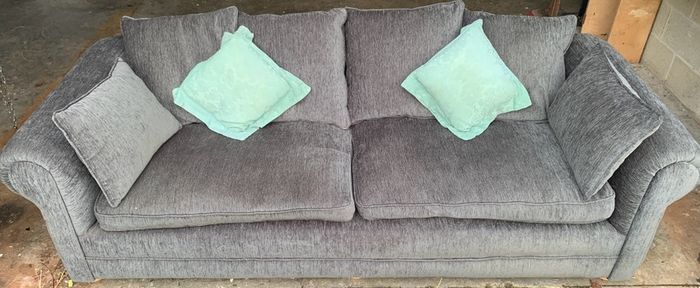 Pair of Large Custom-Made Grey Sofas