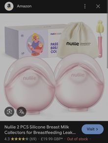 Nuliie 2 PCS Silicone Breast Milk Collectors for Breastfeeding Leak-Proof, 3oz/90ml
