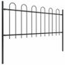 Garden Fence with Hoop Top Steel 8.5x0.8 m Black Image 2
