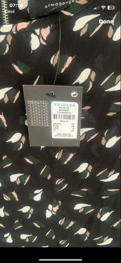 blouse Bnwt size 10 black with print