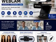 main image for ad VERBATIM Full HD 1080P Autofocus Webcam with Microphone &amp; LED Light - Professional Streaming &amp; Video Call Camera