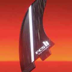 FCS II Medium Mick Fanning Glass Fibre Fusion Thruster Surfboard Fins Smoke White